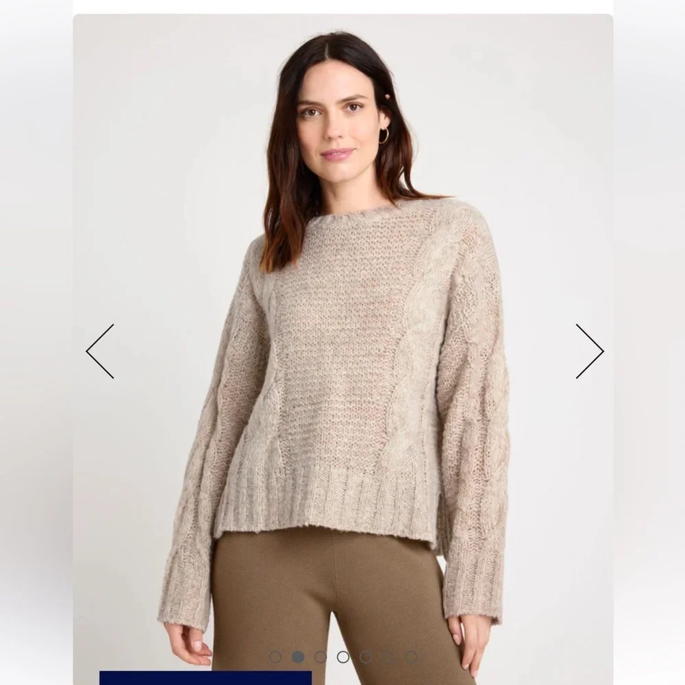 Splendid Cream Cable Knit Sweater